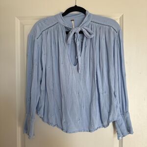 Free People Women's Blue Blouse